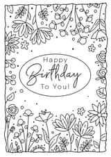 Happy Birthday Colour In created by Lolly's