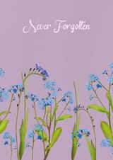 Adult’s sympathy Forget-Me-Not flower card created by mvk_prints