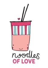 Noodles of Love romantic pun card created by Dottypink Designs