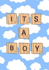 Its a Boy New Baby card created by Louise Lakin