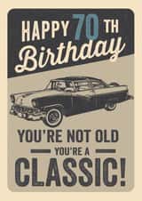 Vintage Classic Car 70th Birthday created by Emoticology Cards