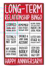 Funny Bingo Anniversary Card - Long-Term Relationship Bingo created by TeePee Creations