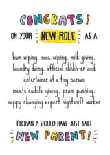 Funny New Parent Card created by Kerry Stewart