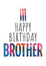 Abstract Birthday Card for Brother - Birthday Cake Design - Three Candles created by size3art