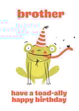 Toadally Happy Birthday Card for Brother created by tea please
