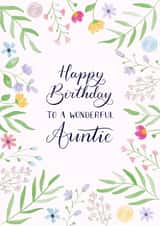 Wonderful Auntie Floral Birthday Card created by Nicki O'Donoghue Studio