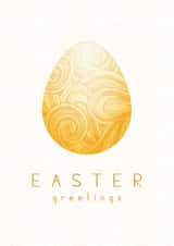 Easter greeting card with golden painted egg created by Pupsiku
