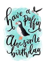 Puffin Awesome Birthday Card created by V&Me Paperie