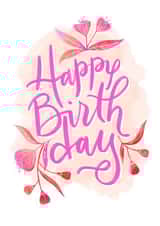 Floral Modern Calligraphy Birthday Card created by V&Me Paperie