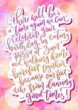 Good Times Bestie Lockdown Birthday Card created by V&Me Paperie