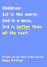 1st is the Worst Dad Birthday Card created by Card and Cake