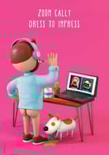 Naked zoom call birthday card created by FUNTZ