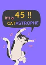45th birthday card for cat lovers created by IcyCard