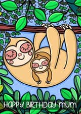Cute Sloth Mum and Baby Sloth created by Lois Fitzy