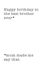 Birthday card for the best brother ever created by Aimee Banton