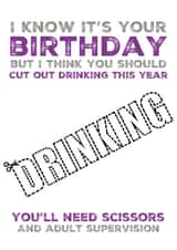 Cut out drinking birthday card created by picsandsquiggles