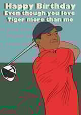 Tiger Woods Fan Birthday Card created by Drawgina