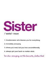 Defination of Sister created by Yeti Design