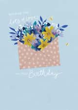Classic Birthday Card - Floral Envelope - Flowers created by Sarah Hustwaite Illustration