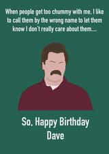 Happy Birthday Ron Swanson card created by StuArt