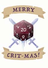 Merry Crit-mas! Dnd Christmas Card created by Roll To Hit Workshop
