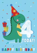 Cute dinosaur Children's 4th Birthday Card created by Sarah Corcoran