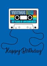 Retro Mixtape 40th Happy Birthday Card 1985 Birthday created by Claire Beetham-Davies