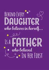 Supportive Father's day card from daughter created by Yeti Design