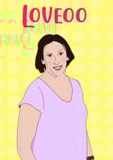 Loveoo Miranda Hart card created by Pink + Pip
