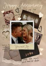 Personalised Anniversary Photo Card created by Giddy Kipper - Cute Personalised Anniversary Photo Card - You And Me