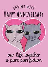 Wife Anniversary Cat Couple Heart  created by Kitty Cats Joy