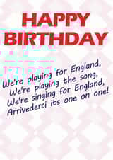 England World Cup 1990 World Cup Kit Birthday Card created by Danny Walsh