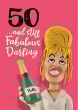 Patsy Ab Fab funny 50th birthday card for her created by The Supermodels