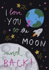 I Love You to the Moon and Back Card created by Emily Nelson