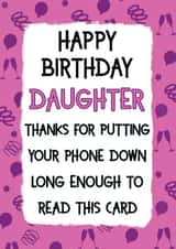 Funny Birthday Card for Daughter created by Jolly Ginger Cards