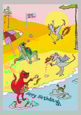 Dragons By The Sea Birthday Card for Children created by @ChildstarSamantha