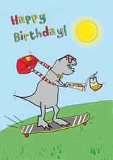Dino Pizza Delivery Happy Birthday Card created by @ChildstarSamantha