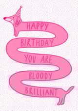 Sausage dog birthday card  created by Phoebe Harris