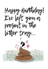 'Present in the litter tray' from the cat created by Charlotte Pow