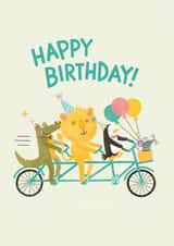 Party Cycling Animals, Birthday Card created by Jacqui Lee