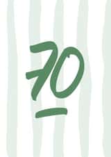 70th birthday hand lettered created by lowkey print studio