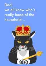 The Cat is King Father's Day Card created by CressidaMakesCards