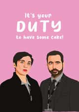 Line of Duty Birthday Cake created by Kwirk Cards