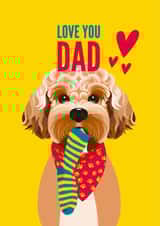 Cute Cockapoo Fathers Day Card / Birthday Card / Valentines Day Card - Dad - Dog - Love You Dad created by Diva Doodle Designs