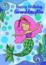 Mermaid granddaughter birthday card created by Lois Fitzy
