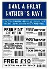 Card Of Vouchers Father's Day Card created by John Fox