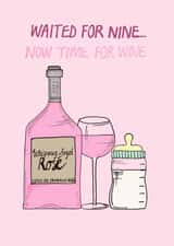 Wine lovers new baby card created by Carmel Goldstein