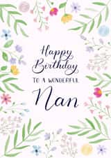 Pretty Birthday Card - For Nan - Flowers created by Nicki O'Donoghue Studio