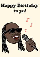 Stevie Wonder Happy Birthday Card created by Keiran Clennell