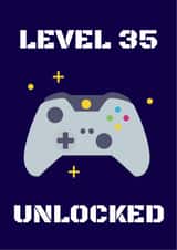 Gaming 35th birthday card created by Evezee